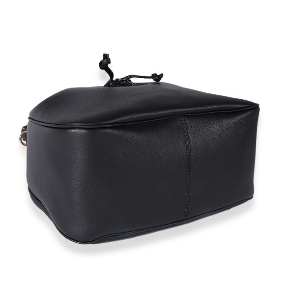 Versace Black Leather La Medusa Drawstring Bucket Bag - Picture 6 of 7